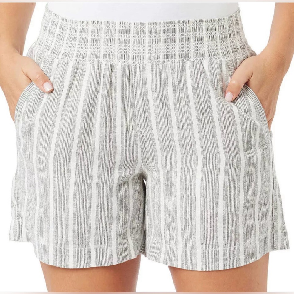 Briggs women’s linen striped shorts NWT XS
